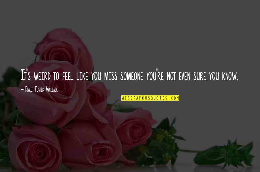 Miss Someone Quotes By David Foster Wallace: It's weird to feel like you miss someone