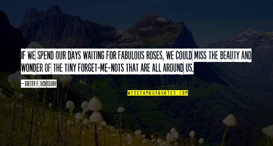 Miss The Days Quotes By Dieter F. Uchtdorf: If we spend our days waiting for fabulous