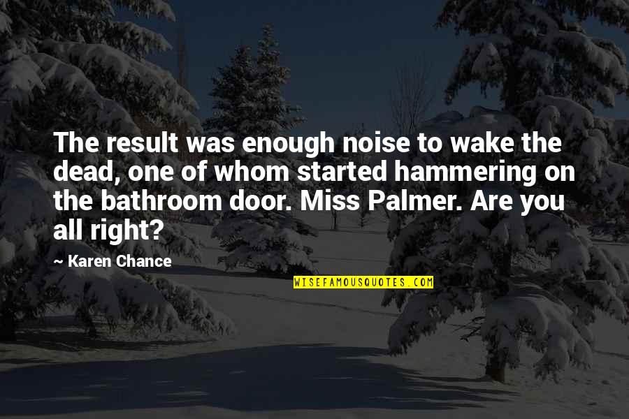 Miss You All Quotes By Karen Chance: The result was enough noise to wake the