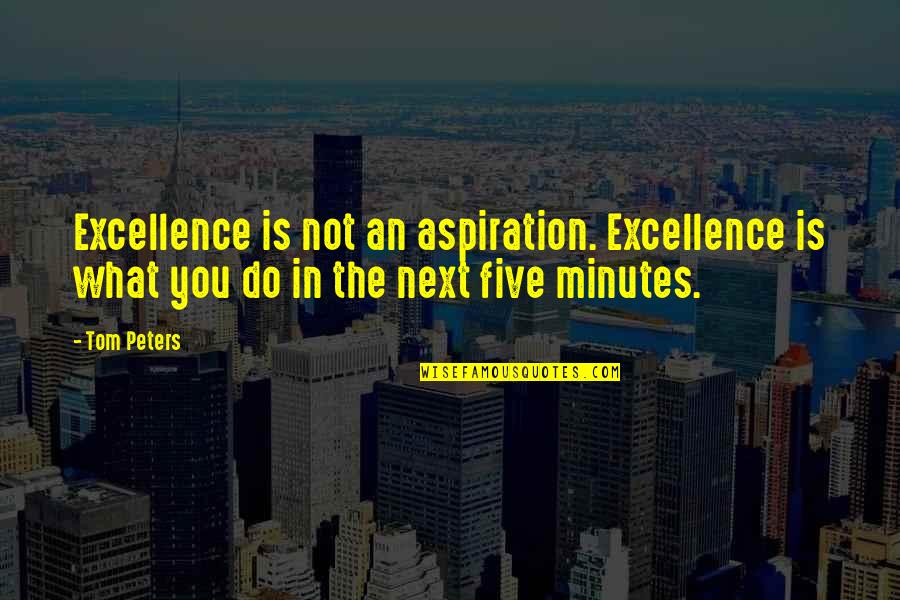 Missaid Movie Quotes By Tom Peters: Excellence is not an aspiration. Excellence is what