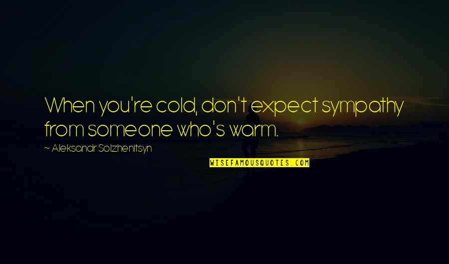 Missed My Best Friend Quotes By Aleksandr Solzhenitsyn: When you're cold, don't expect sympathy from someone