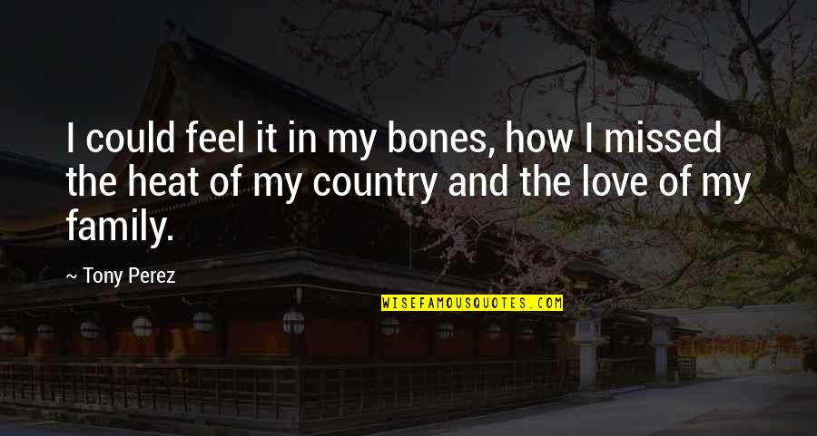 Missed U Quotes By Tony Perez: I could feel it in my bones, how
