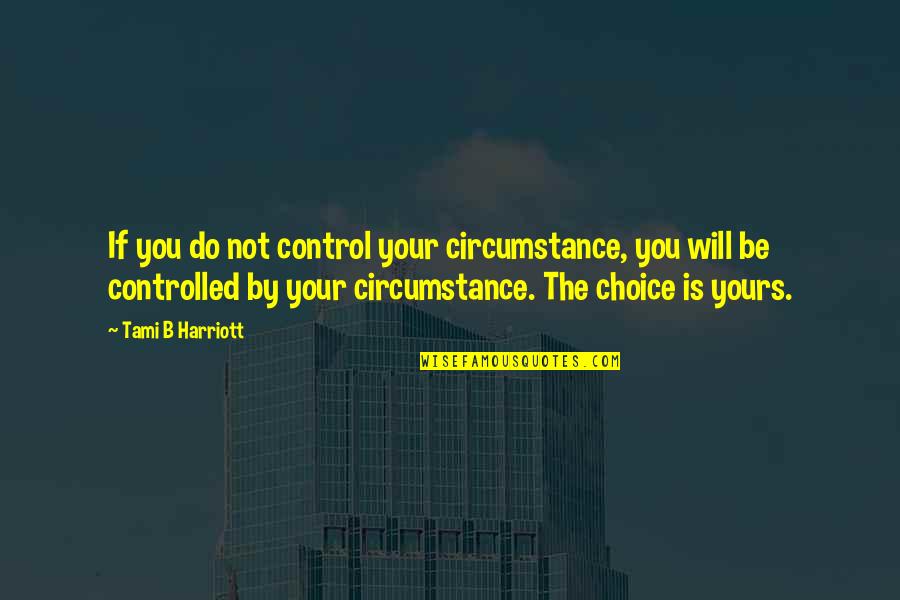 Missing A Chance Quotes By Tami B Harriott: If you do not control your circumstance, you