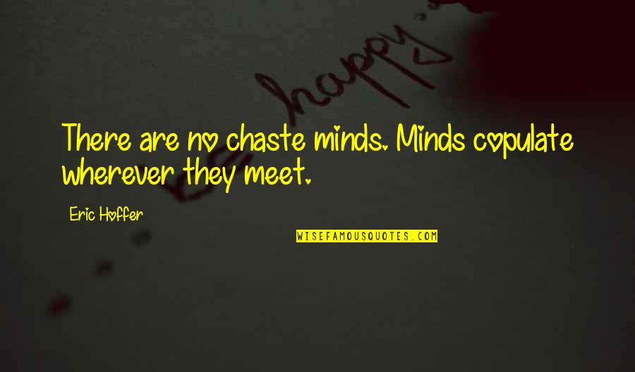 Missing A Part Of Yourself Quotes By Eric Hoffer: There are no chaste minds. Minds copulate wherever