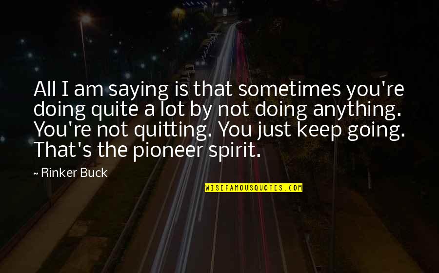 Missing Sister Quotes By Rinker Buck: All I am saying is that sometimes you're
