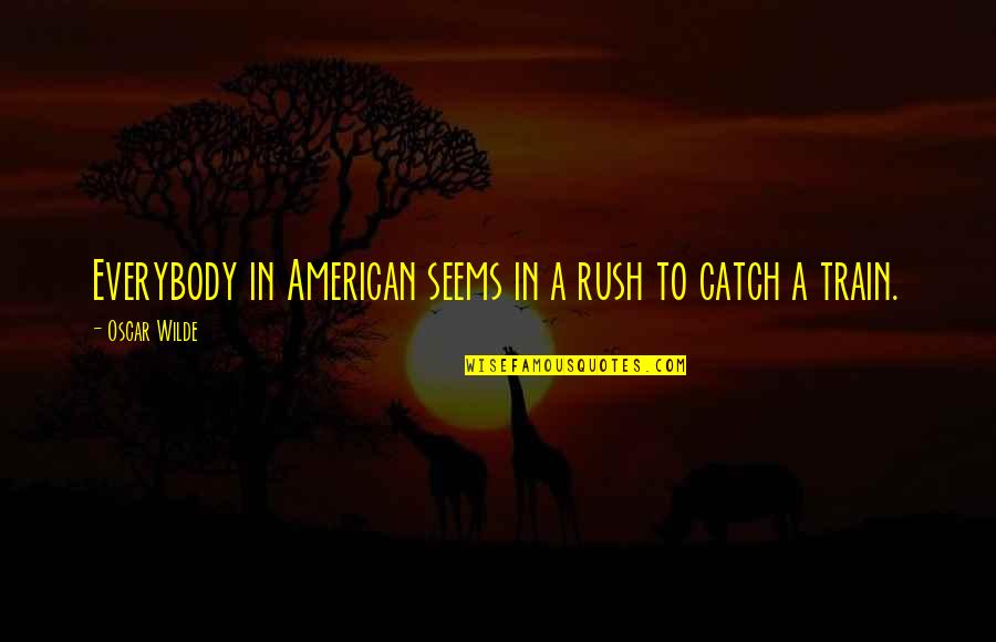 Missing Someone Who Hates You Quotes By Oscar Wilde: Everybody in American seems in a rush to