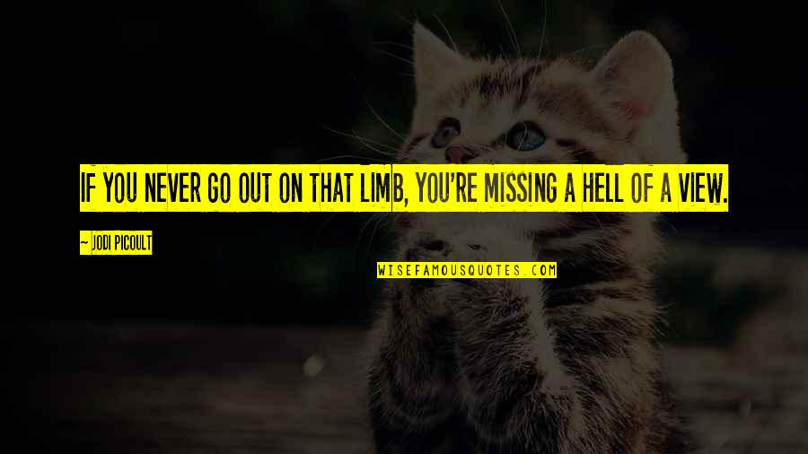 Missing You A Quotes By Jodi Picoult: If you never go out on that limb,