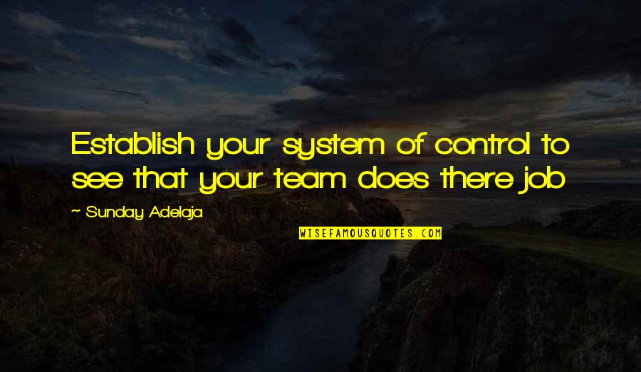 Mission Control Quotes By Sunday Adelaja: Establish your system of control to see that