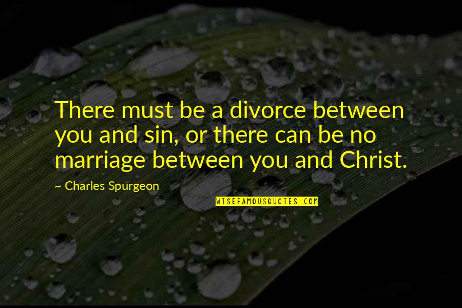 Missions And Missionaries Quotes By Charles Spurgeon: There must be a divorce between you and Missions And Missionaries Quotes By Charles Spurgeon: There must be a divorce between you and