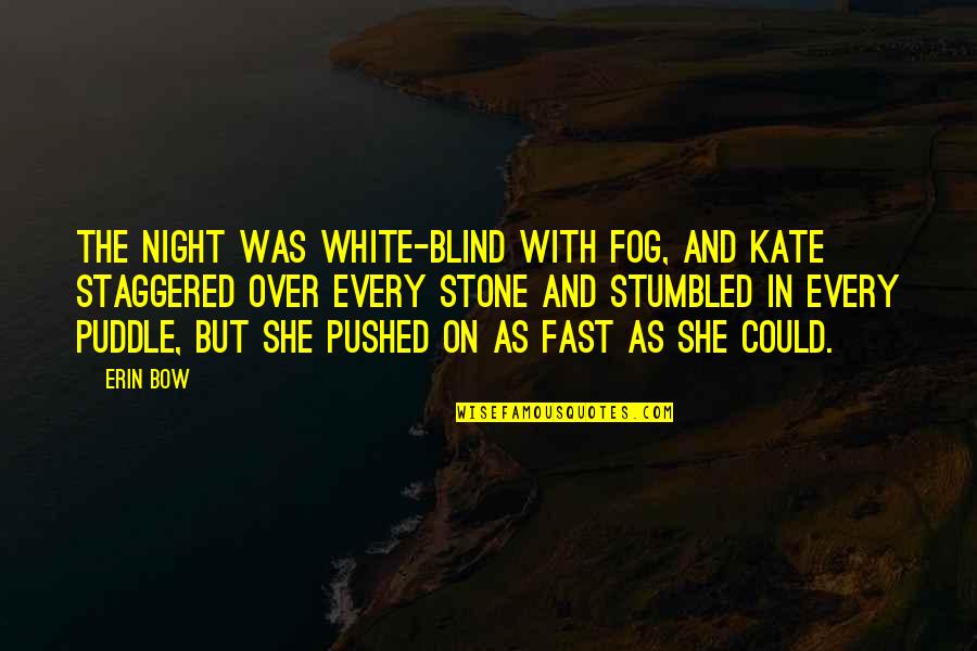 Mist And Fog Quotes By Erin Bow: The night was white-blind with fog, and Kate