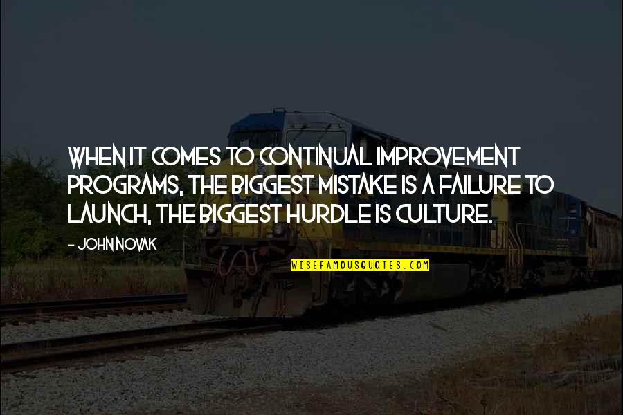 Mistake And Failure Quotes By John Novak: When it comes to continual improvement programs, the