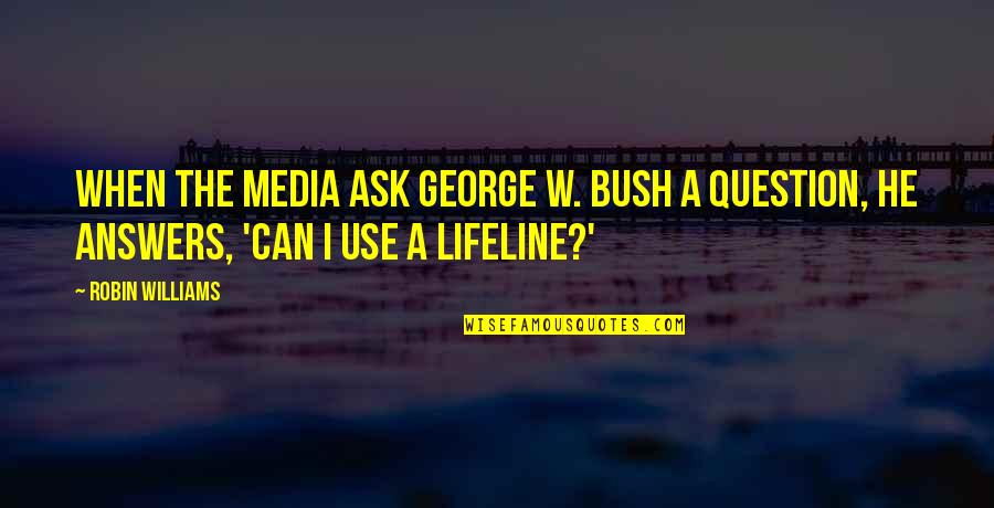 Mistaken For Flirting Quotes By Robin Williams: When the media ask George W. Bush a