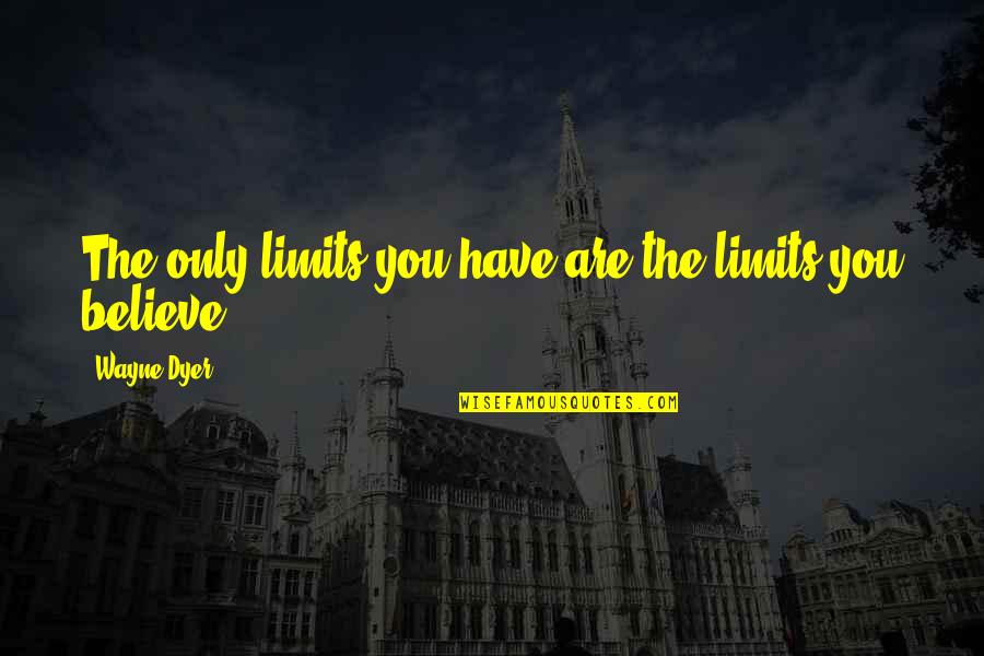 Mistakes In Love Tumblr Quotes By Wayne Dyer: The only limits you have are the limits