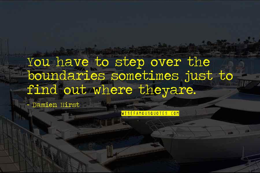 Mistakes You Cant Take Back Quotes By Damien Hirst: You have to step over the boundaries sometimes