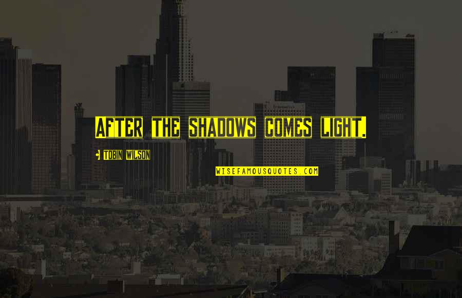 Misterobvious Face Quotes By Tobin Wilson: After the shadows comes light.