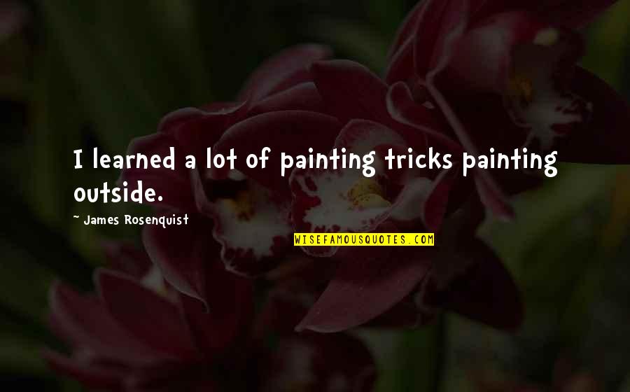 Mistreating Your Parents Quotes By James Rosenquist: I learned a lot of painting tricks painting