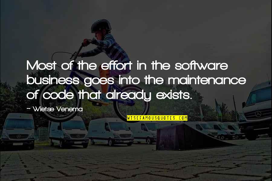 Mistresses Series Quotes By Wietse Venema: Most of the effort in the software business