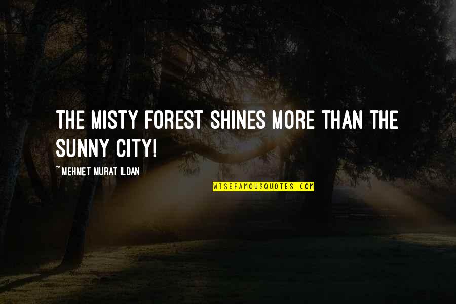 Misty's Quotes By Mehmet Murat Ildan: The misty forest shines more than the sunny