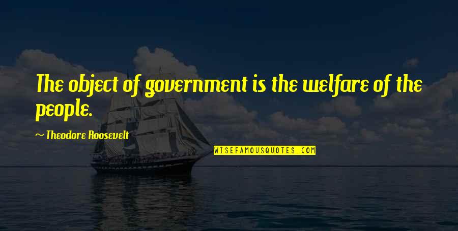 Misunderstanding Parents Quotes By Theodore Roosevelt: The object of government is the welfare of