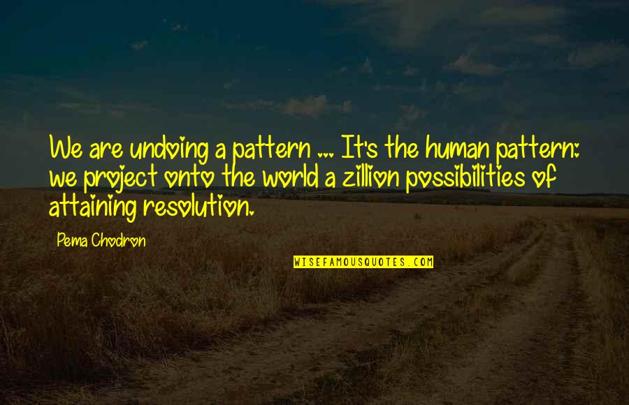 Misuraca Family Quotes By Pema Chodron: We are undoing a pattern ... It's the