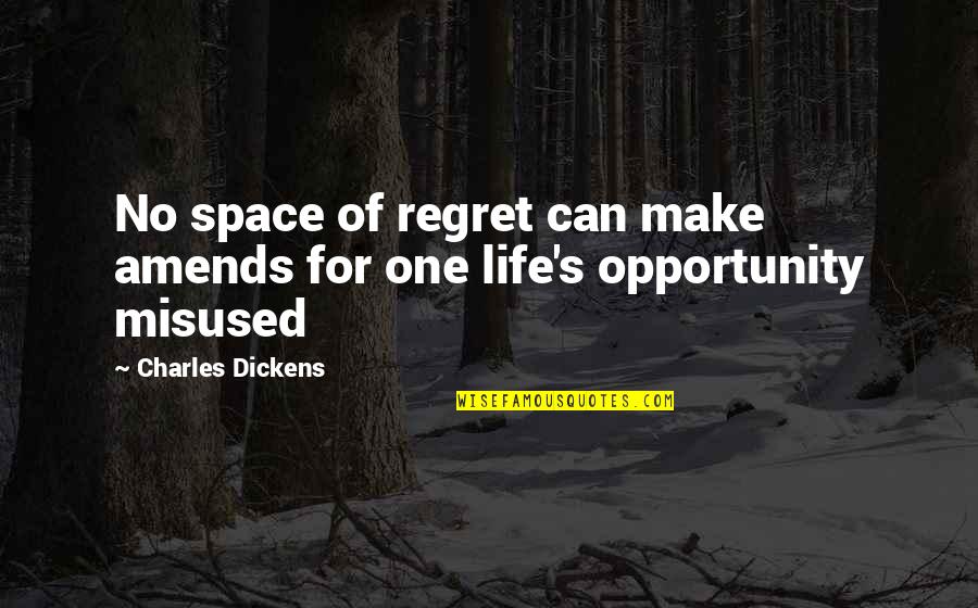 Misused Quotes By Charles Dickens: No space of regret can make amends for Misused Quotes By Charles Dickens: No space of regret can make amends for