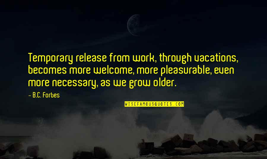 Misztal Opony Quotes By B.C. Forbes: Temporary release from work, through vacations, becomes more Misztal Opony Quotes By B.C. Forbes: Temporary release from work, through vacations, becomes more