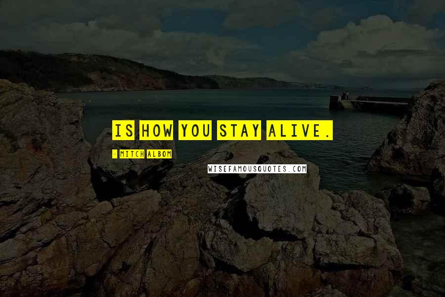 Mitch Albom quotes: Is how you stay alive.