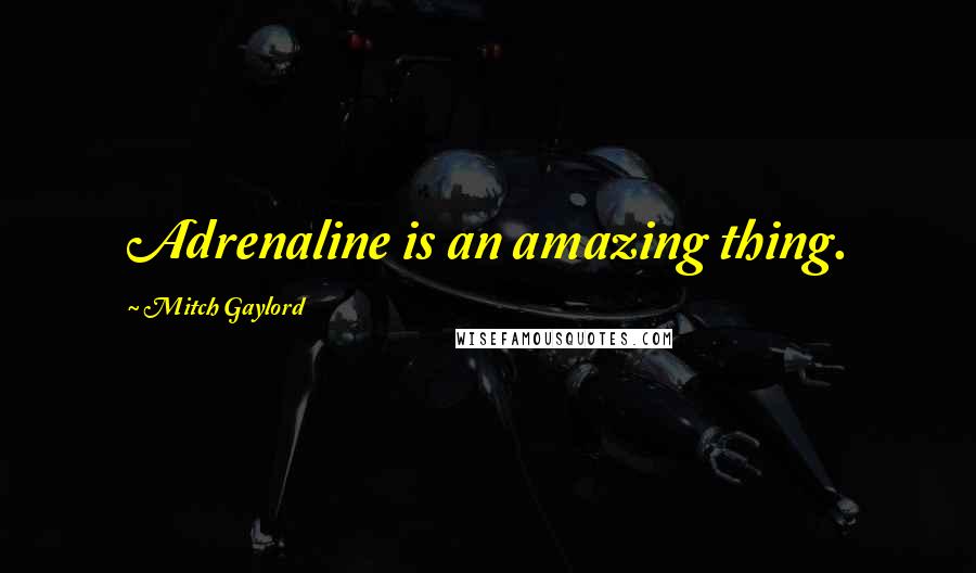 Mitch Gaylord quotes: Adrenaline is an amazing thing.