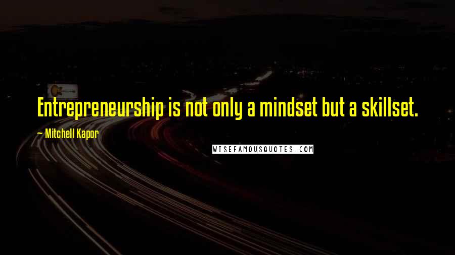 Mitchell Kapor quotes: Entrepreneurship is not only a mindset but a skillset.