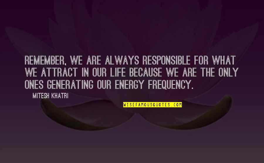 Mitesh Khatri Quotes By Mitesh Khatri: Remember, we are always responsible for what we