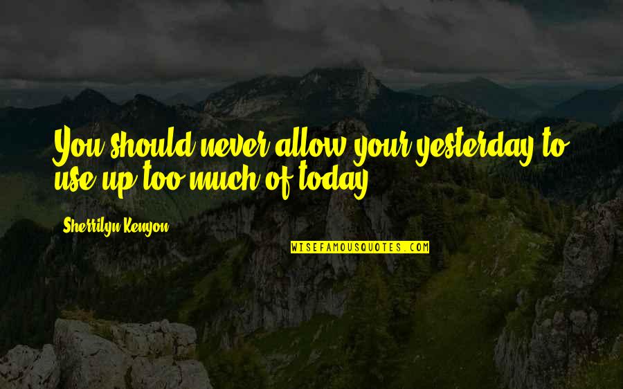 Mithgar Book Quotes By Sherrilyn Kenyon: You should never allow your yesterday to use Mithgar Book Quotes By Sherrilyn Kenyon: You should never allow your yesterday to use
