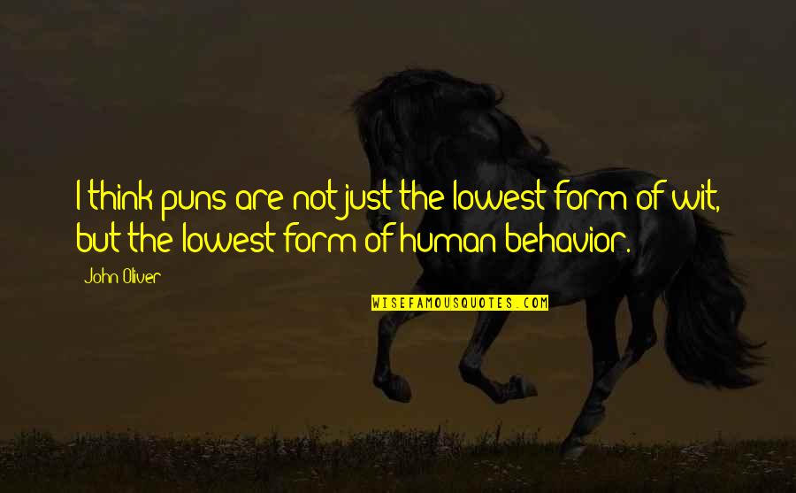 Mithi Vani Quotes By John Oliver: I think puns are not just the lowest
