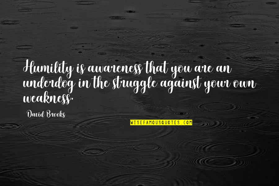 Mitigations For Earthquake Quotes By David Brooks: Humility is awareness that you are an underdog Mitigations For Earthquake Quotes By David Brooks: Humility is awareness that you are an underdog