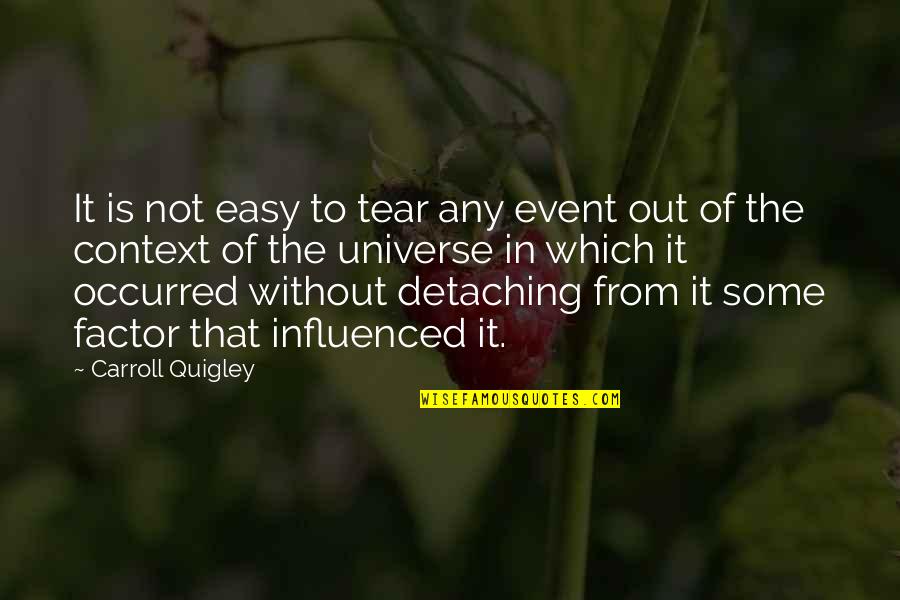 Mitosis Is Quote Quotes By Carroll Quigley: It is not easy to tear any event