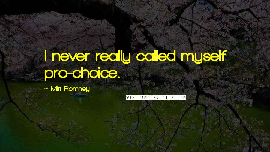Mitt Romney quotes: I never really called myself pro-choice.
