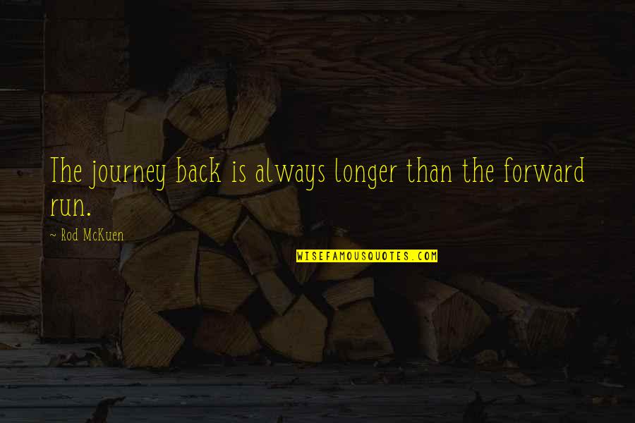 Mittersill Ski Quotes By Rod McKuen: The journey back is always longer than the