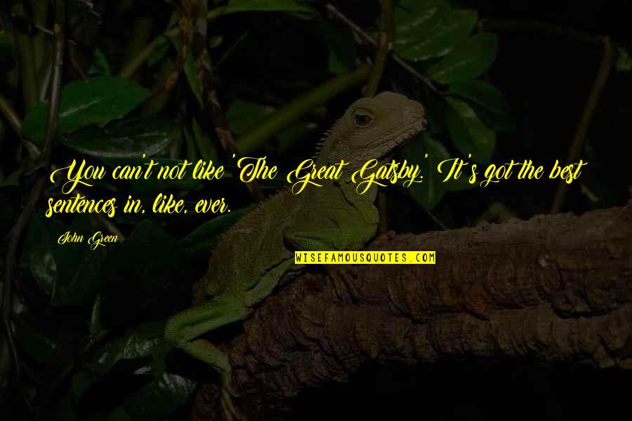 Mitzvahs And More Quotes By John Green: You can't not like 'The Great Gatsby.' It's