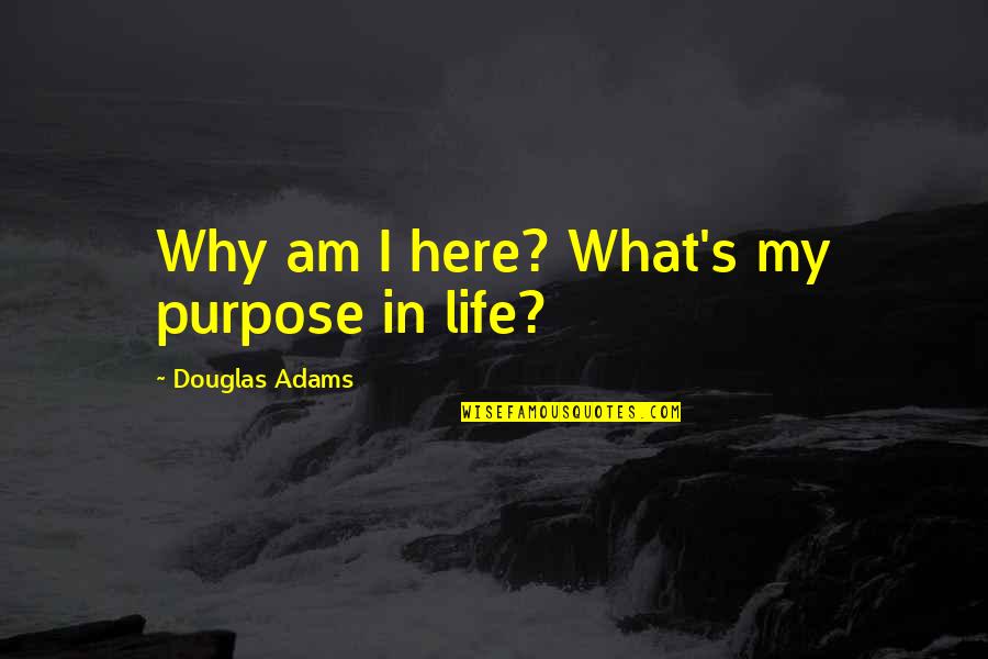 Mixani Quotes By Douglas Adams: Why am I here? What's my purpose in