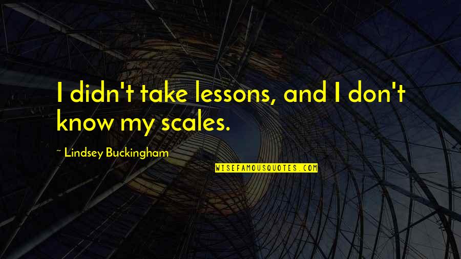 Mixbitshow Quotes By Lindsey Buckingham: I didn't take lessons, and I don't know