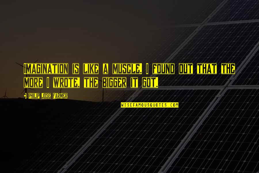 Mixed Feelings In Love Quotes By Philip Jose Farmer: Imagination is like a muscle. I found out