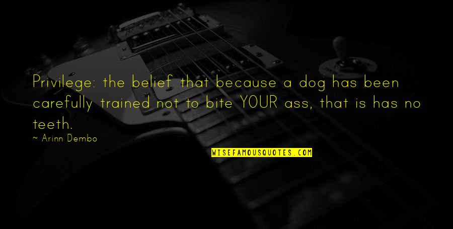 Mixtape Download Quotes By Arinn Dembo: Privilege: the belief that because a dog has