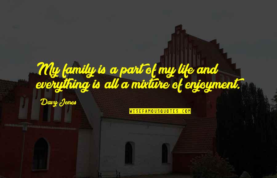 Mixture Quotes By Davy Jones: My family is a part of my life