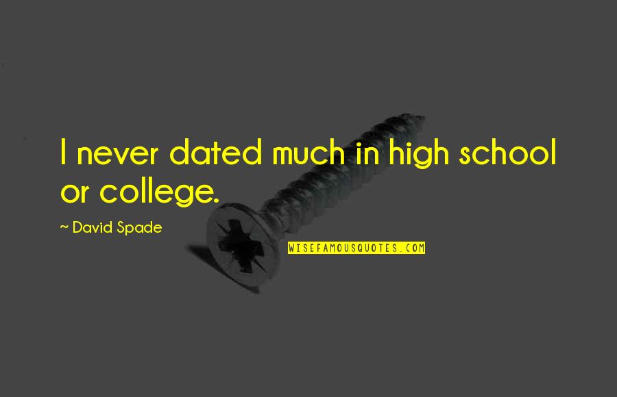 Miyazawa Yukari Quotes By David Spade: I never dated much in high school or Miyazawa Yukari Quotes By David Spade: I never dated much in high school or