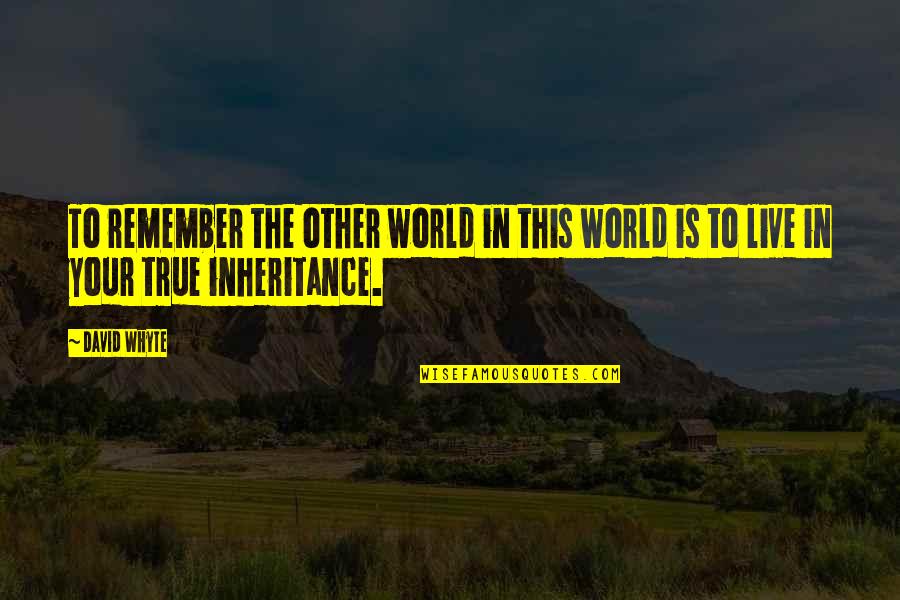 Mizerov Quotes By David Whyte: To remember the other world in this world