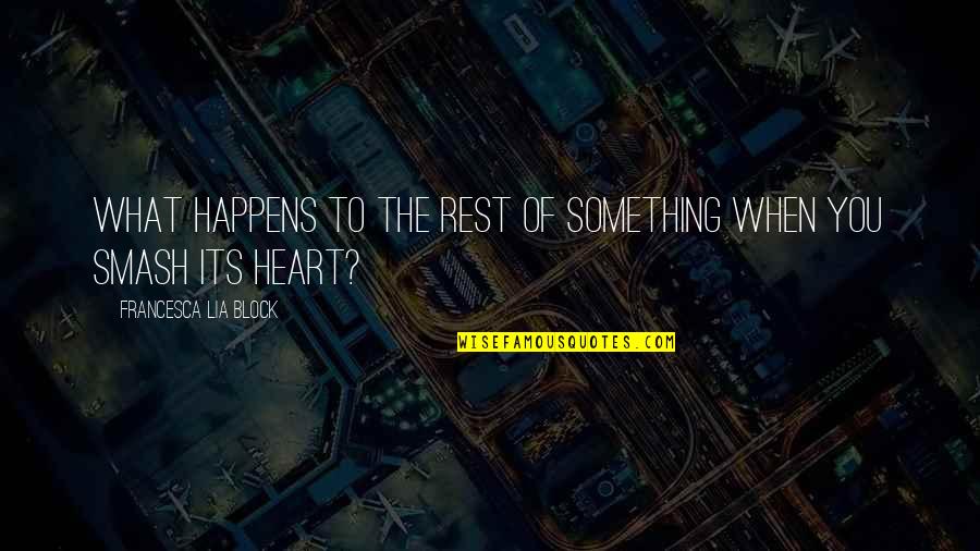Mizimu Ni Quotes By Francesca Lia Block: What happens to the rest of something when