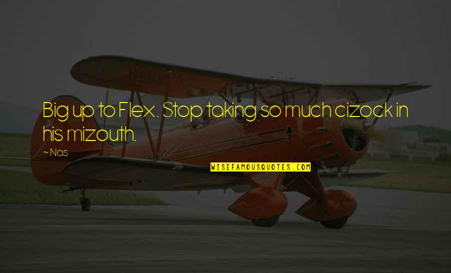 Mizouth Quotes By Nas: Big up to Flex. Stop taking so much