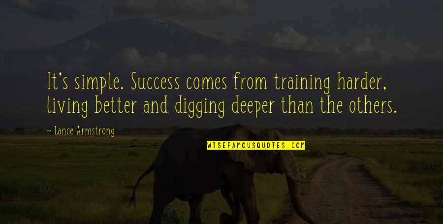 Mk Reptile Quotes By Lance Armstrong: It's simple. Success comes from training harder, living
