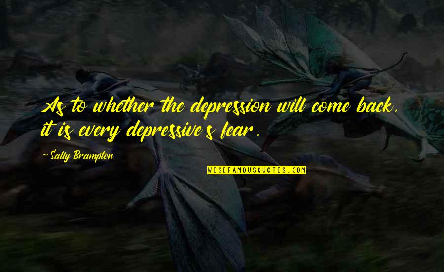 Mla Citation Examples For Quotes By Sally Brampton: As to whether the depression will come back,