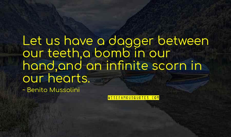 Mladi Quotes By Benito Mussolini: Let us have a dagger between our teeth,a