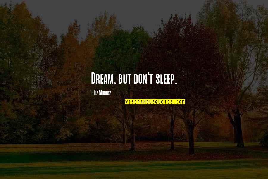 Mlazmatik Quotes By Liz Murray: Dream, but don't sleep.